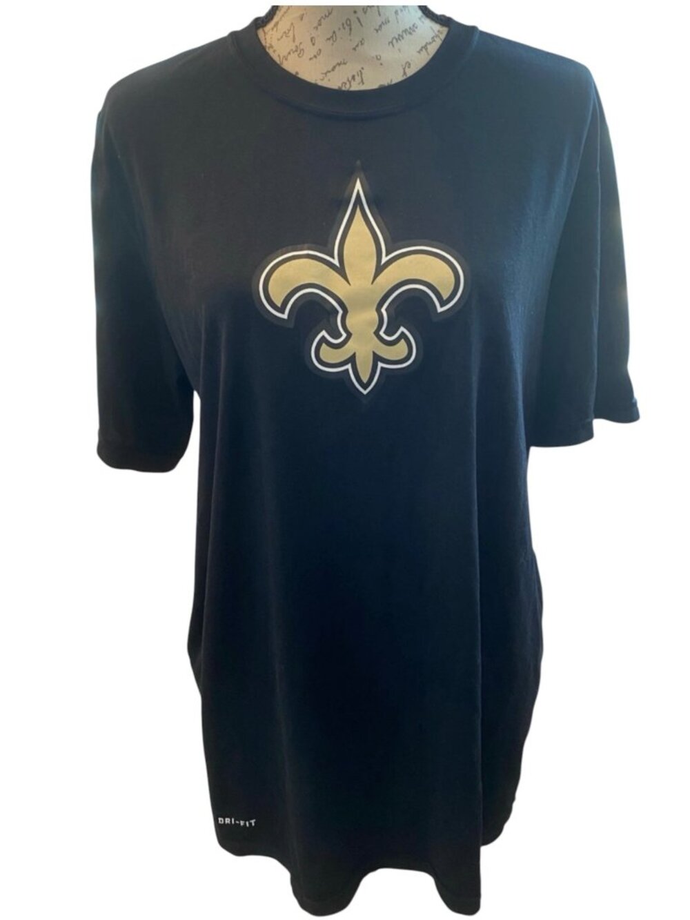 Nike New Orleans Saints Dri-FIT T-Shirt Black Fleur De Lis NFL Short Sleeve LRG